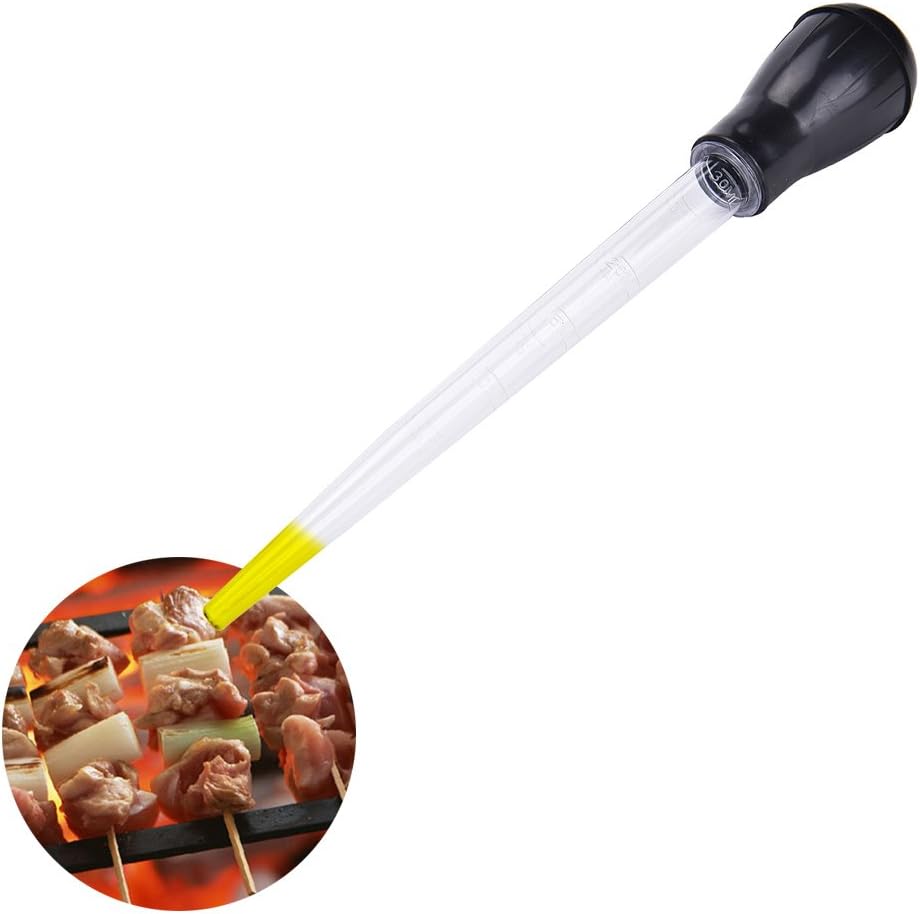 2 Pcs 11-Inch Turkey Baster with Silicone Bulb, Clear, Ideal for Roasting Juices, Butter Drippings, Glazes