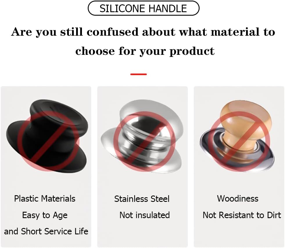 JoyTube Universal Pot Pan Lids Replacement Knob, Silicone Heat Resistant Pan Cover Holding Handles BPA Free Dishwasher Safe Fits Skillets and Kitchen Cookware (Pack of Two-Blue)