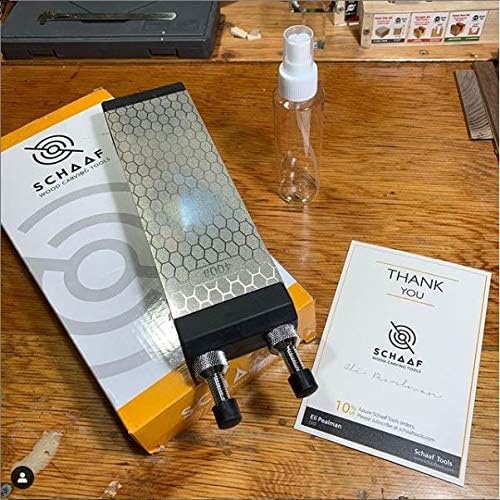 Heavy Duty Diamond Sharpening Stone Set with Adjustable Base, 2-Sided Fine/Coarse Grit Diamond Sharpening Plate, Fast & Efficient Diamond Knife Sharpener for Knives and Chisels from Schaaf Tools