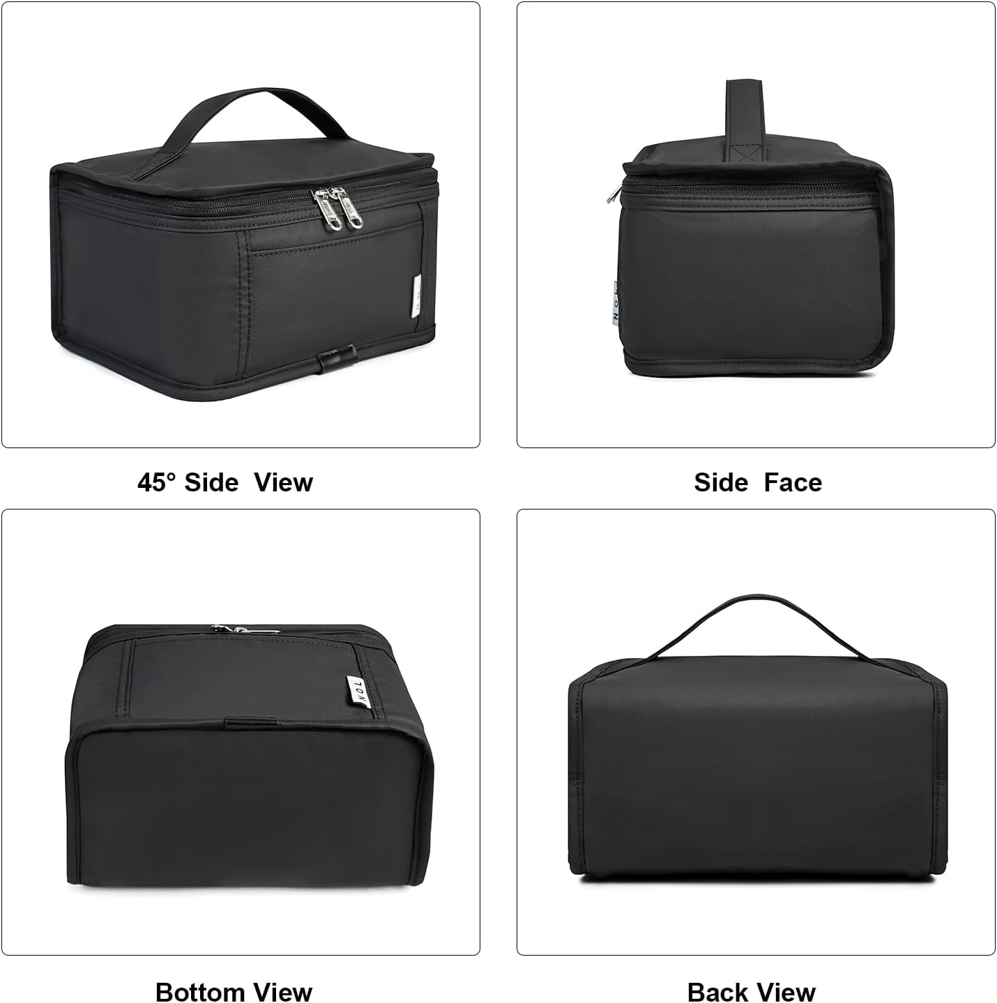 NOL Natural Organic Lifestyle Small Lunch Bag Mini Lunch Box Insulated Lunch Bag for Men/Women Leakproof Cooler Tote Bag Lightweight Nylon Waterproof Lunch Box For Work, Black