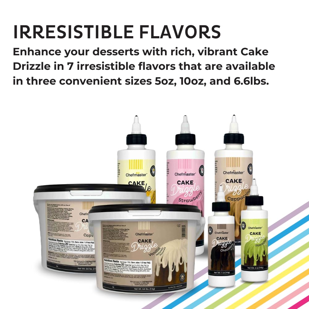 Pistachio-Flavored Cake Drizzle by Chefmaster, Edible Cake Drip Frosting for Decorating, Drip for Cakes, Cupcakes, Cookies, Donuts, 5 oz