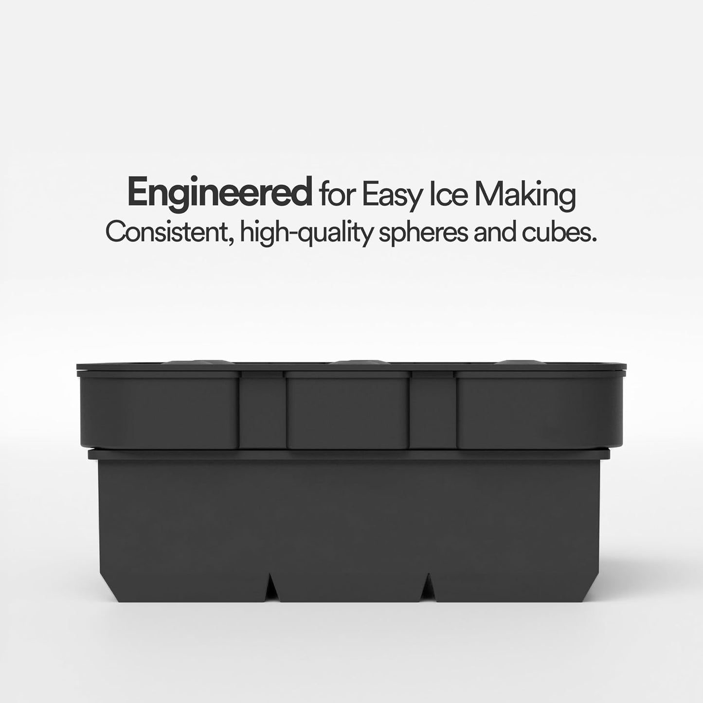 glacio Silicone Ice Cube Trays โ Large Silicone Molds for 2-Inch Ice Cubes and Spheres Whiskey Ice Cube Trays with Lids for Cocktails & Bourbon โ Set of 2