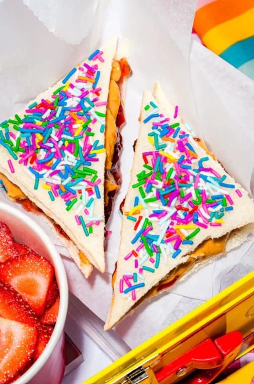 Fancy Sprinkles Deluxe Rainbow Crunchy Jimmies, Real Sugar, For Ice Cream, Cookies, Cakes, Cupcakes, Dessert Decorating, Bold, Mulit-Colored, Rainbow Sprinkles (0.5c)