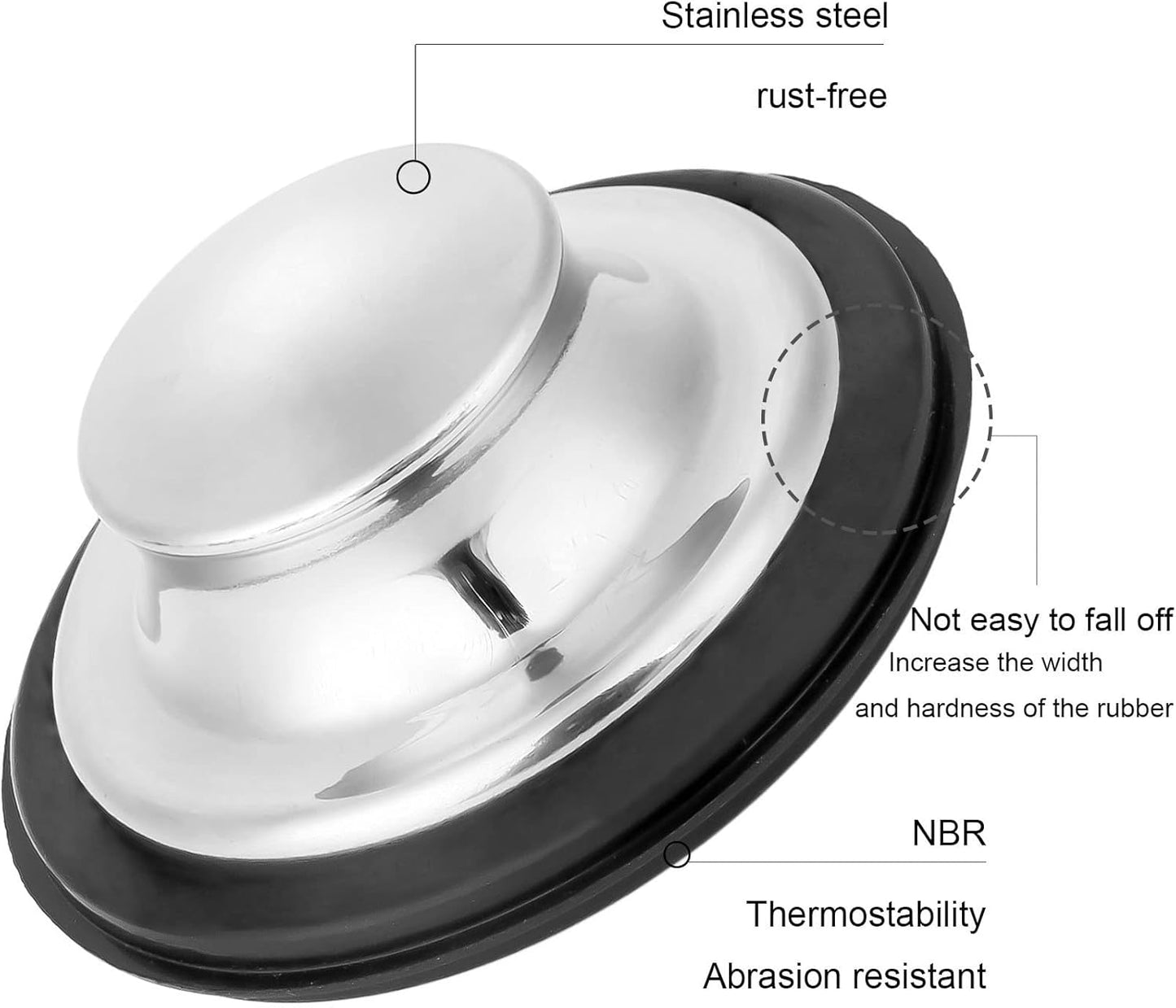 Sink Drain Strainer Stopper, Stainless Steel Garbage Disposal Plug, Sink Strainer and Stopper, Food Catcher for Standard 3-1/2 Inch Kitchen Sink Drain