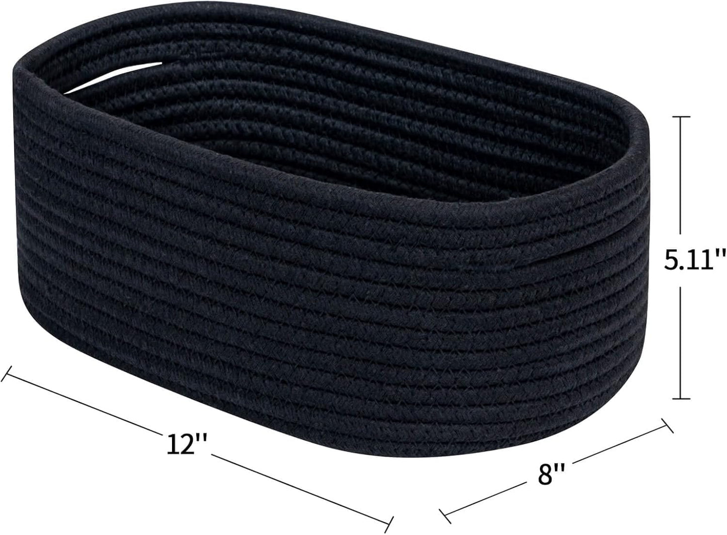 CubesLand Black Baskets Bins for Organizing,Small Woven Storage Baskets for Shelves,Cute Closet Cube Bins Set 3,Baby Nursery Toys Cube Bin,Home Decor Organization Storage