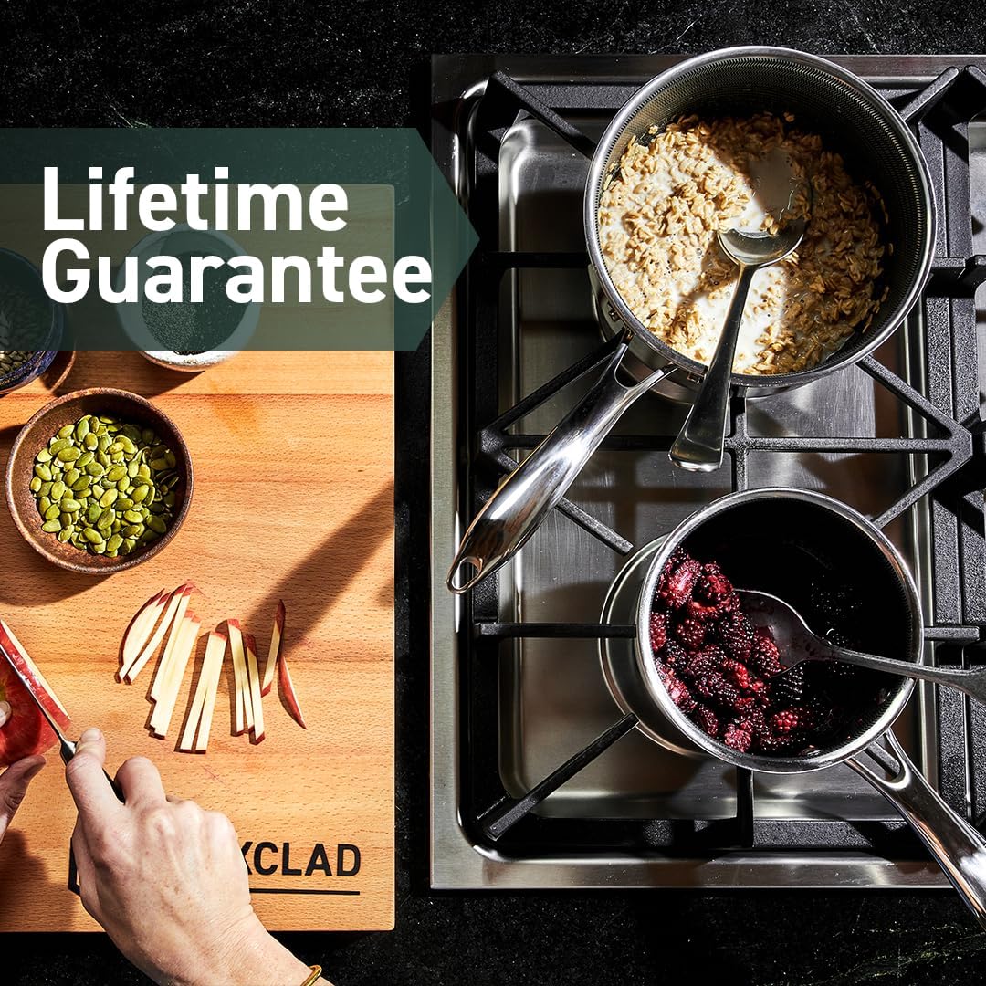 HexClad Hybrid Nonstick 1-Quart Saucepan with Tempered Glass Lid, Stay-Cool Handle, Dishwasher-Friendly, Oven-Safe Up to 900°F, Induction Ready, Compatible with All Cooktops