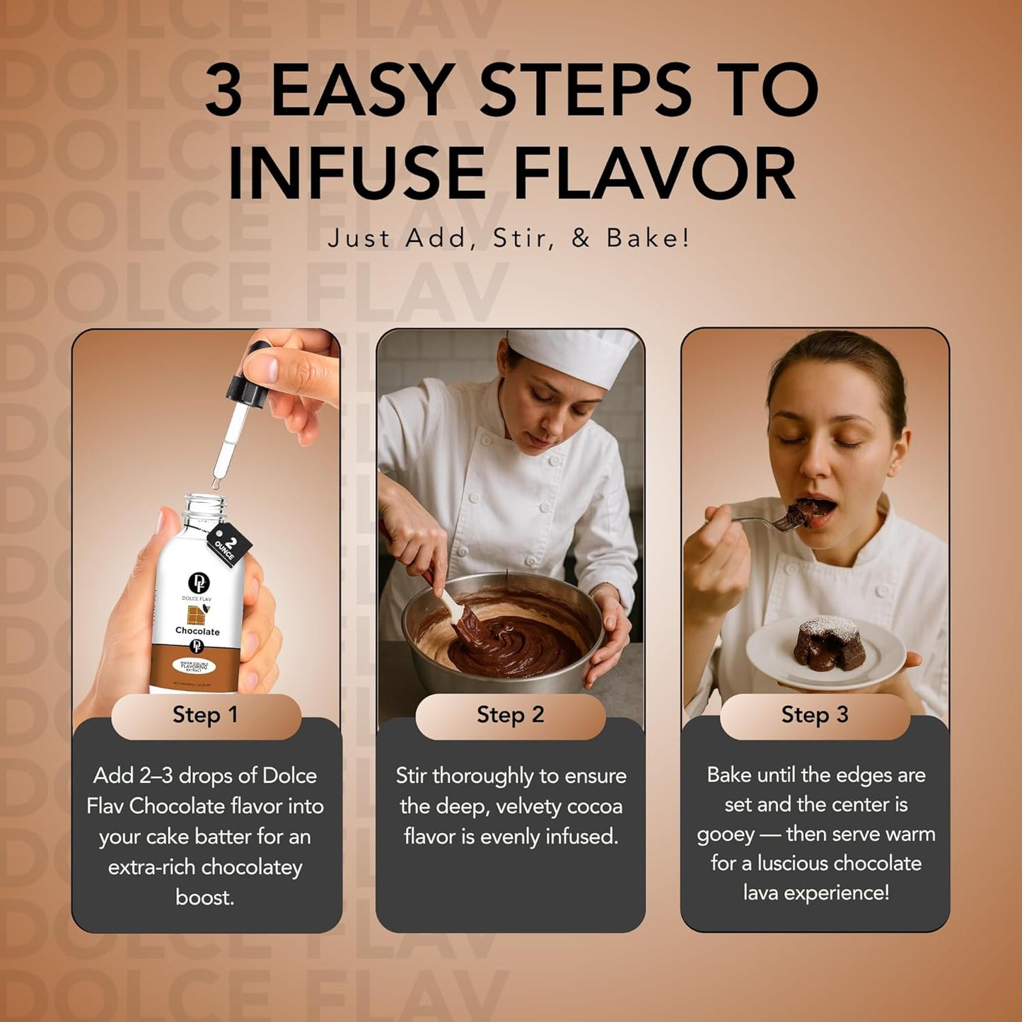 Dolce Flav Natural Chocolate Extract – Sugar-Free & Kosher – Pure Cocoa Flavor for Baking, Coffee, Ice Cream, Smoothies & Desserts – Highly Concentrated – 2 oz