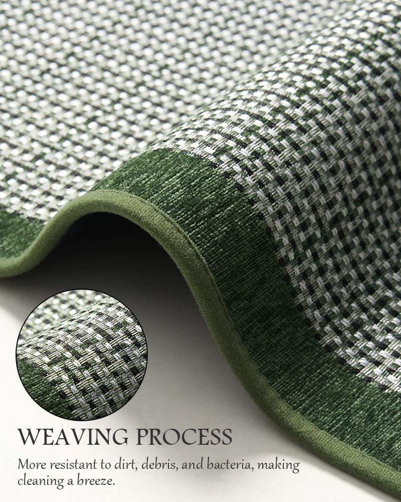 PADOOR Kitchen Mats for Floor, Kitchen Rugs Non Slip Washable, Rubber Backed Kitchen Runner Super Absorbent Kitchen Floor Mat Sink Rug, 20"x47" Green