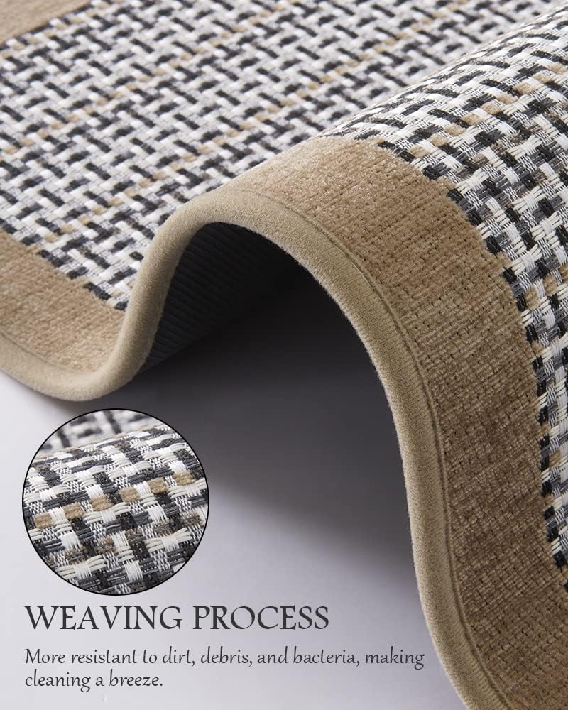 PADOOR Kitchen Mats for Floor, Kitchen Rugs Non Slip Washable, Rubber Backed Kitchen Runner Super Absorbent Long Kitchen Floor Mat Sink Rug, 20”x70” Brown