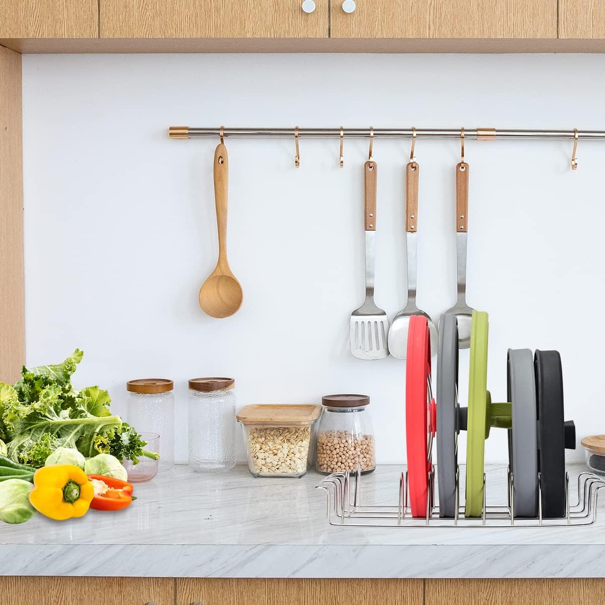 Microwave Splatter Cover Glass Splatter Guard Lid with Collapsible Silicone for Food Plate Covers 8.5 inch Black