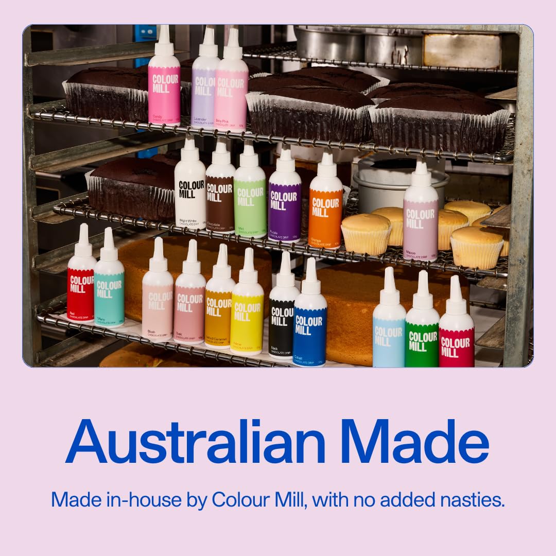 Colour Mill Chocolate Drip Easy-Melt Drizzle for Desserts, 125 Grams Baby Blue