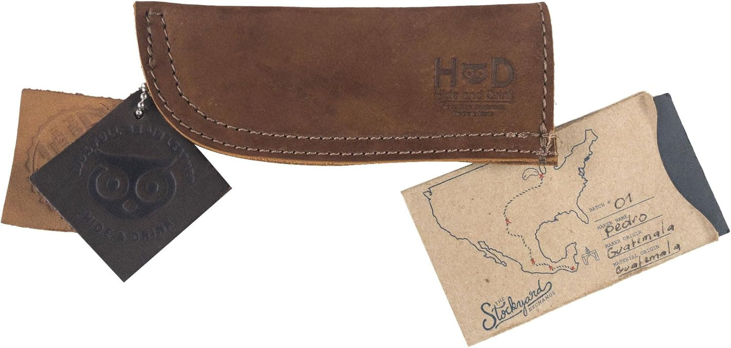 Hide & Drink, Leather Hot Handle Panhandle Potholder Double Layered Double Stitched Cookware Slides On/Off Easily onto Metal Skillet Grips Handmade Includes 101 Year Warranty :: Swayze Suede
