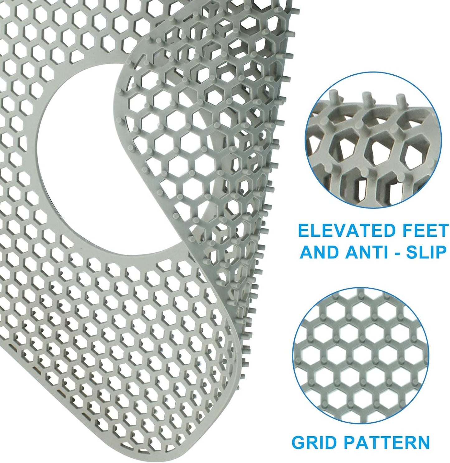 2 Pack Non-Slip Kitchen Sink Mats, Heat Resistant Sink Protectors for Folding Farmhouse, Center Drain Silicone Mat for Bottom of Stainless Steel Porcelain Kitchen