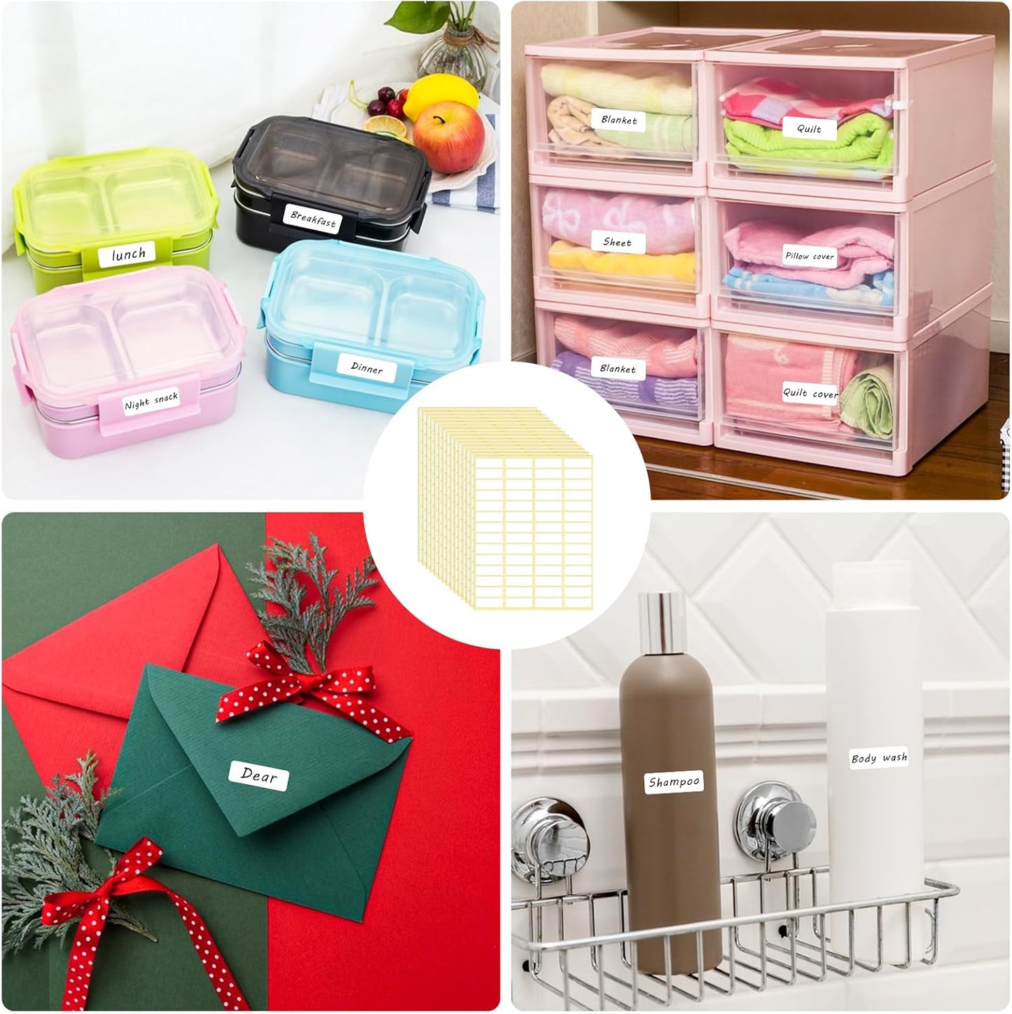 1680 Pcs Rectangle Labels 0.5" x 1.5" White Writable Name Label Stickers Blank Paper Stickers Self-Adhesive File Folder Labels for Document Bottle Cup School Office Classification