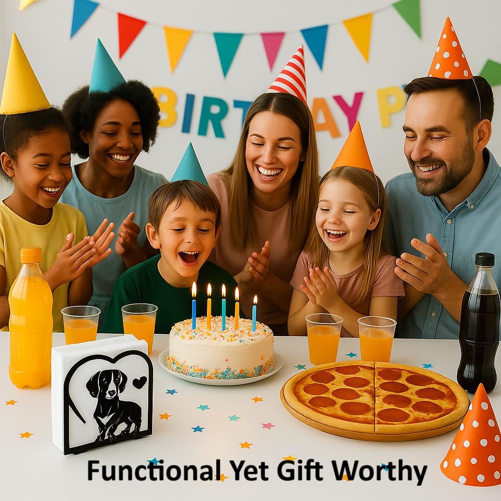 Decorative Cat and Dog Napkin Holder – Metal Napkin Organizer for Everyday & Cocktail Napkins – Cute cat Coffee filter holder size #2 & #4 for Kitchen Table Decor Gift for Animal Lovers 2-Pack