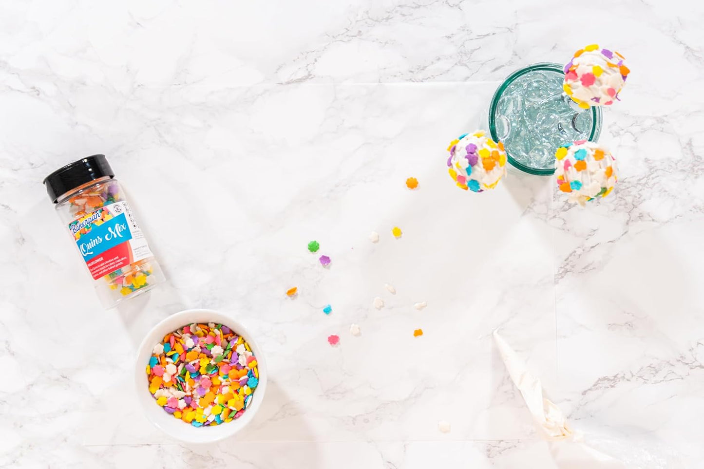 Bakerpan Spring Sprinkles for Cake Decorating - Flower Confetti Edible 4 Ounces - Edible Confetti Sprinkles for Cupcakes, Ice Cream, Cookies, Cakes (Made in USA)