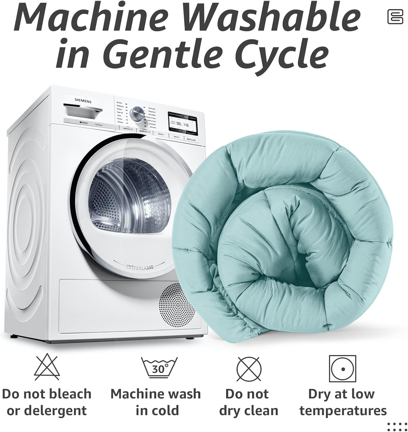 HYLEORY All Season California King Size Bed Comforter - Cooling Down Alternative Quilted Duvet Insert with Corner Tabs - Winter Warm - Machine Washable - Turquoise,Cal King(96*104)