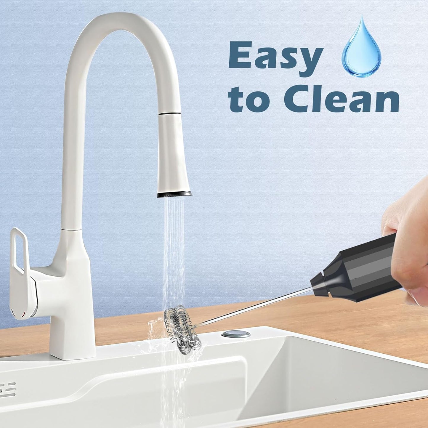 Milk Frother-Handheld Electric Whisk for Coffee, Latte, Matcha, and Hot Chocolate (Plastic body-Built in 1200mAh lithium battery, USB rechargeable) Drink Mixer Handheld, Lightweight & Portable