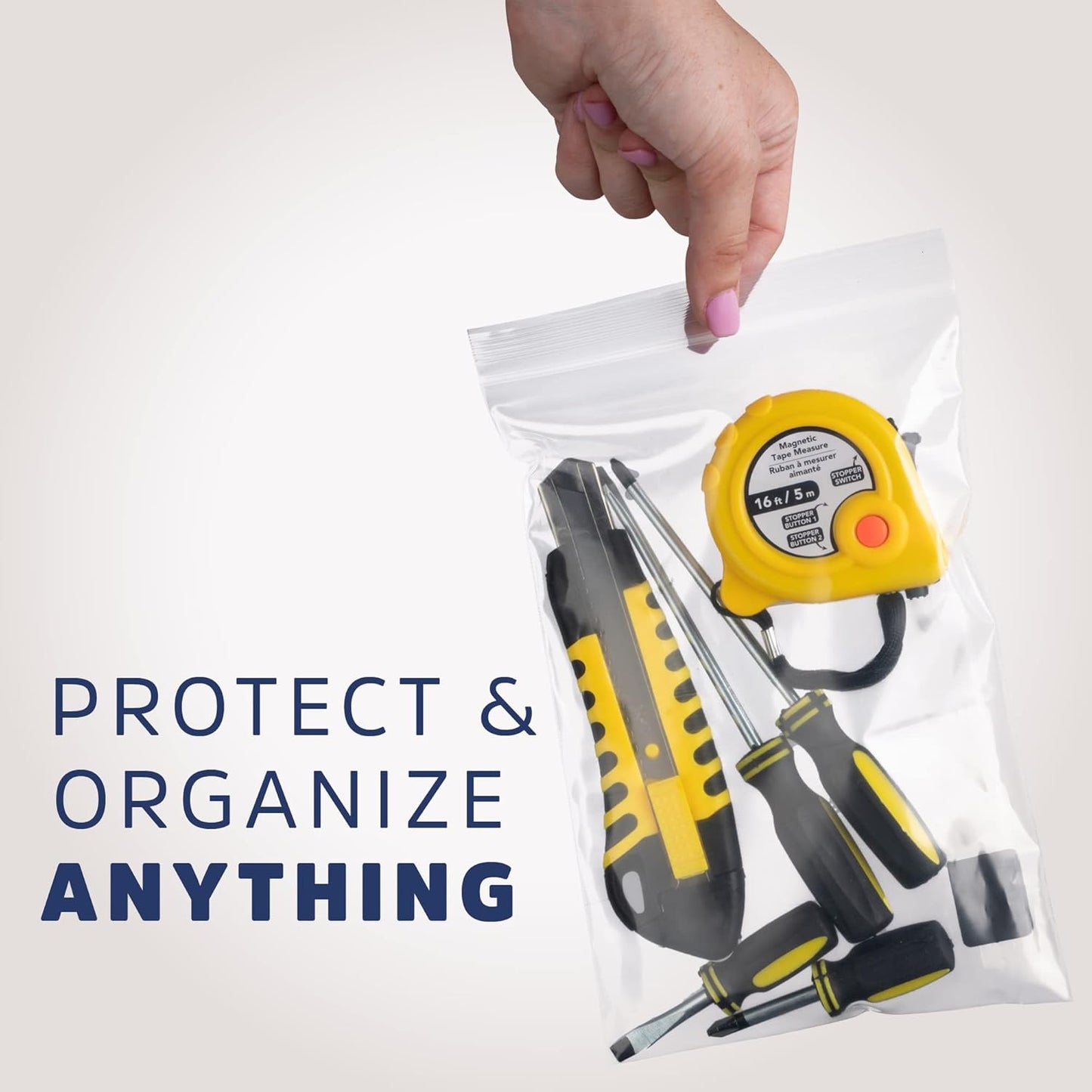 Clear Plastic Reclosable Zip Bags - Bulk GPI Pack of 500 6" x 9" 4 mil Thick Heavy Duty, Strong & Durable Poly Baggies with Resealable Zipper Lock For Travel, Storage, Packaging & Shipping.