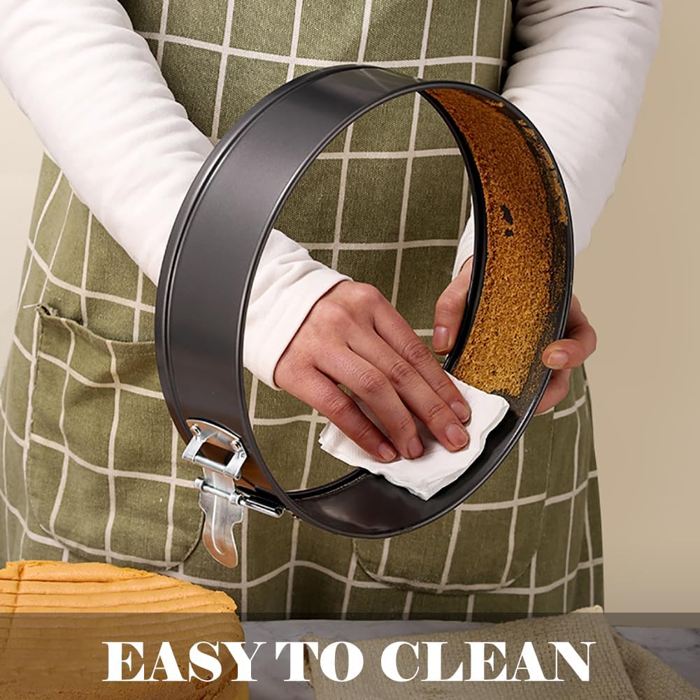 Tellshun 8 Inch Non-stick Springform Pan with 50 Pcs Parchment Paper Cheesecake Pan with Removable Bottom Baking Mold Round Leakproof