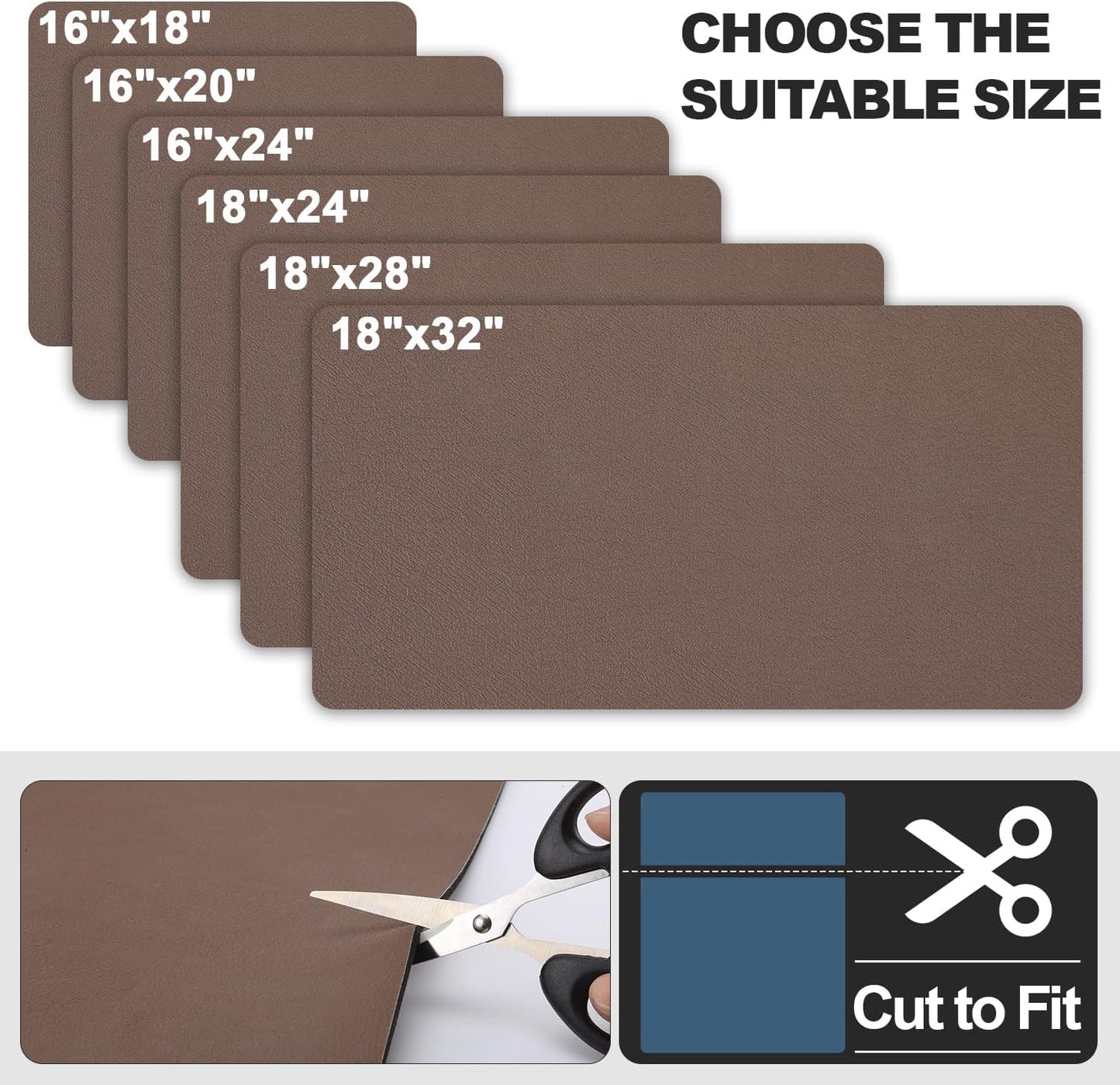 Dish Drying Mat for Kitchen Counter | Coffee Bar Mat for Countertops | Heat Resistant Drainer Mat with Non-slip Rubber Backed | Hide Stain Kitchen Absorbent Draining Mat | Brown 18"x24"