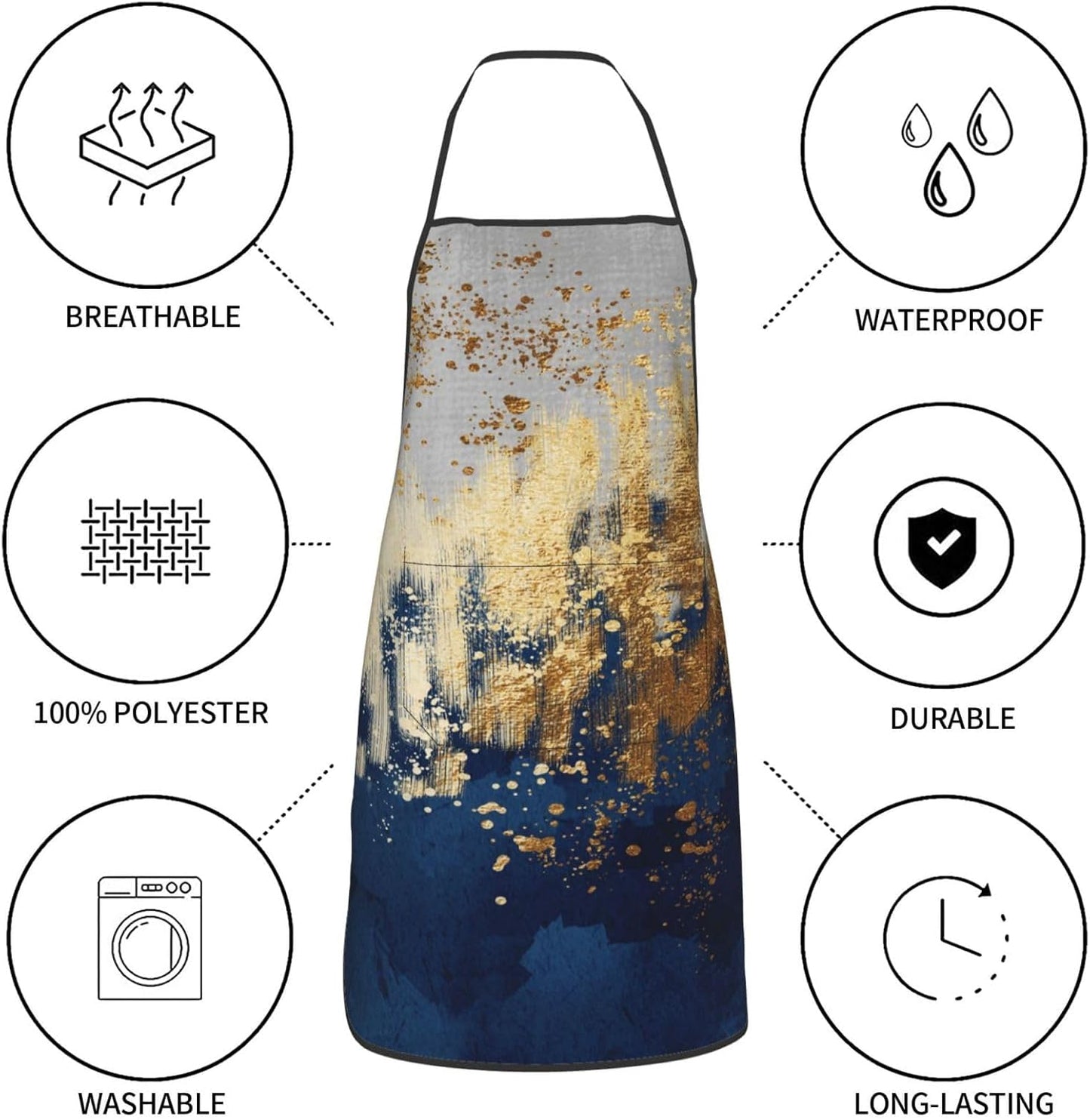 Women Men Bib Aprons Chef Cooking Aprons with Pockets for Kitchen Cooking BBQ Baking Grilling