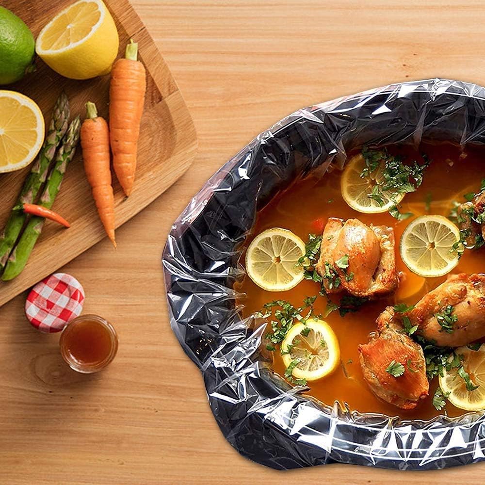 16 Bags Slow Cooker Liners, Disposable Multi Use Cooking Bags,Large Size Fit 3QT to 8QT, Plastic Bags for Slow Cooker, Pans, Aluminum Cooking Trays, BPA Free-13 x 21 Inches, 3 quarts (16)