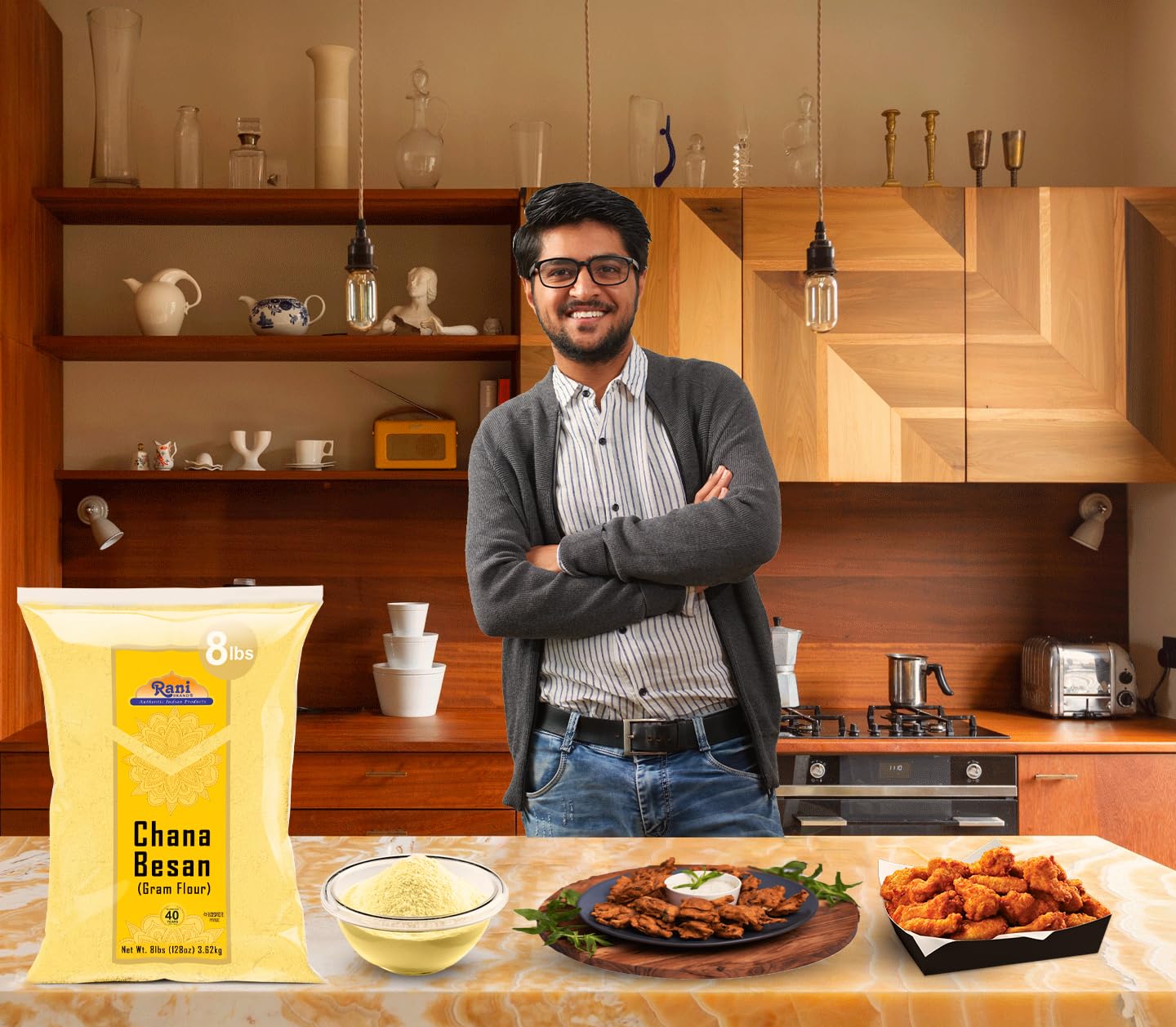 Rani Chana Besan (Chickpeas Flour, Gram) 128oz (8lbs) 3.63kg Bulk ~ All Natural | Vegan | Gluten Friendly | NON-GMO | Kosher | Indian Origin