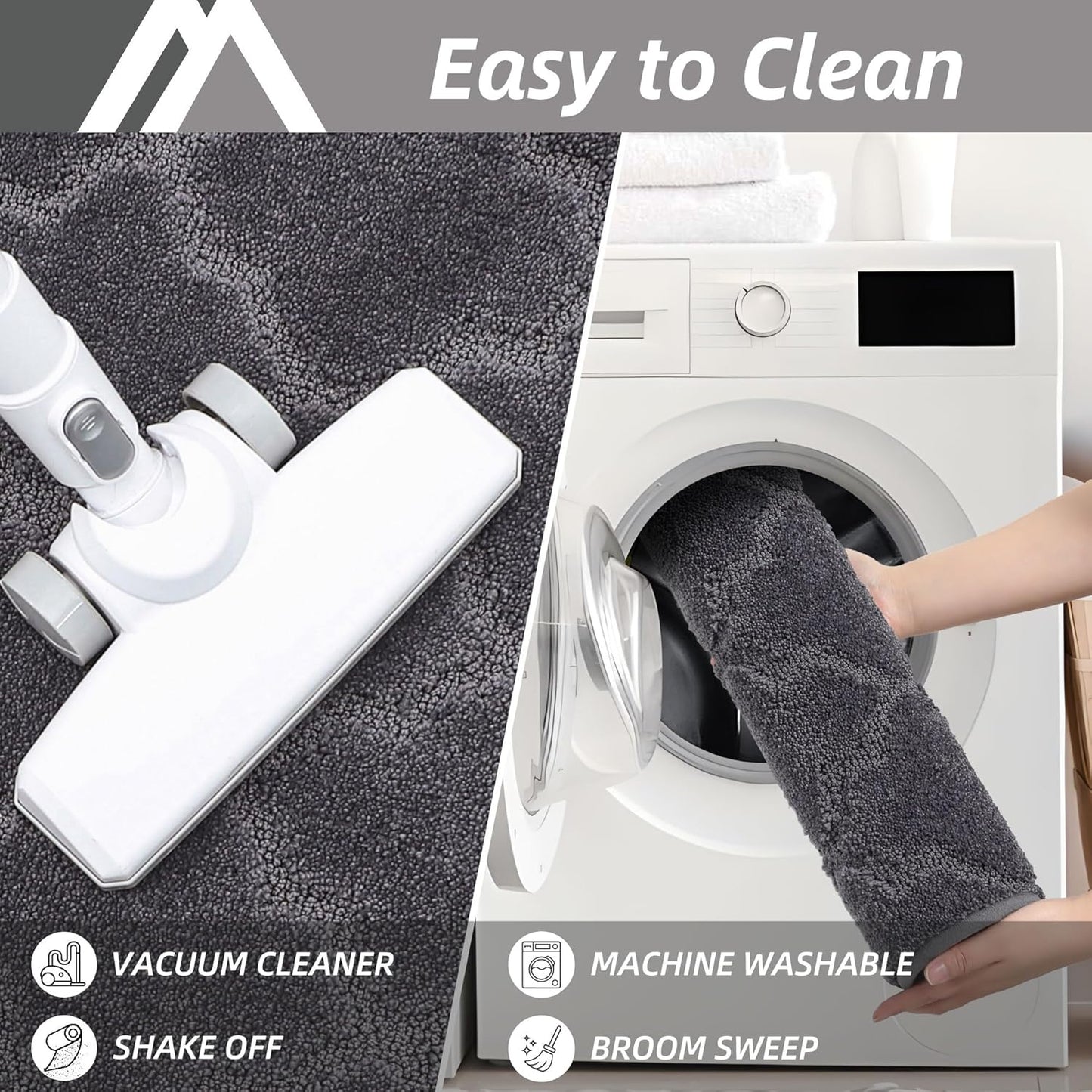 COSY HOMEER Soft Kitchen Floor Mats for in Front of Sink Super Absorbent Kitchen Rugs and Mats 20"x79" Non-Skid Kitchen Mat Standing Mat Washable,Polyester,Dark Grey