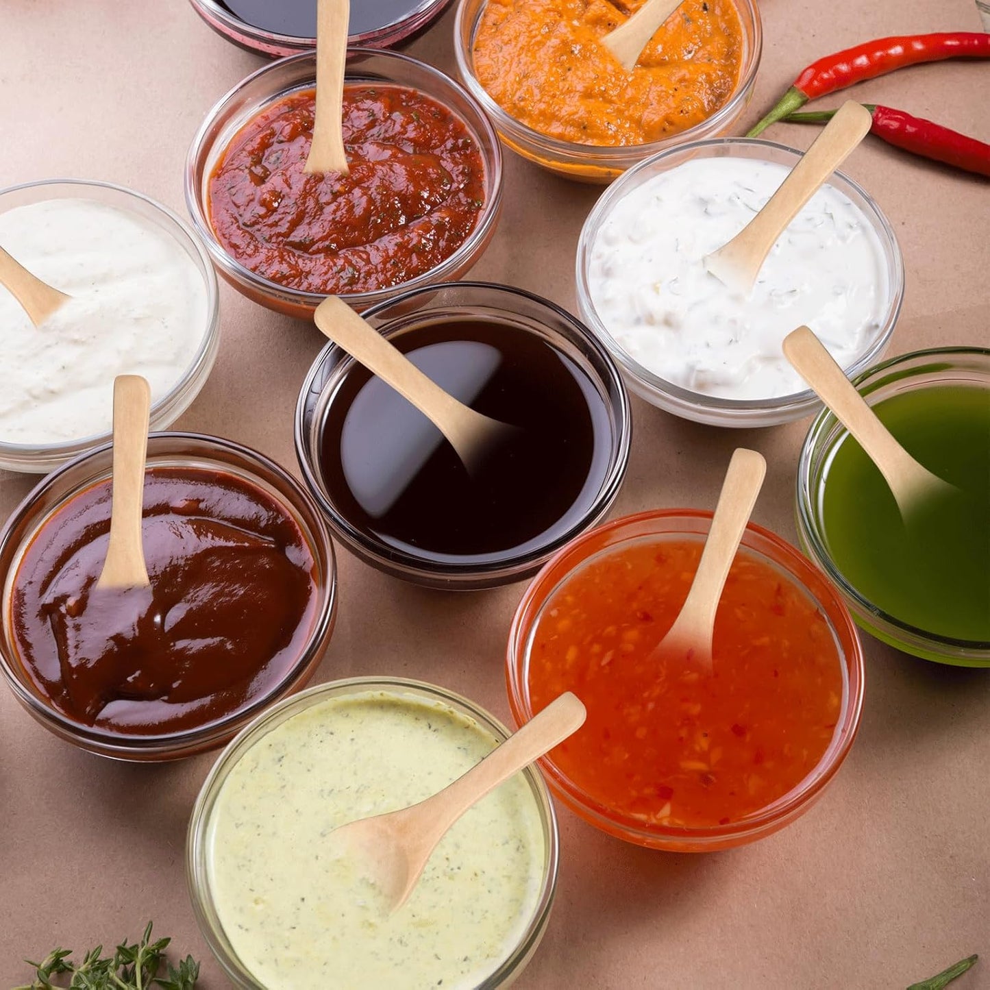 Boao 100 Pcs Small Wooden Spoons, 3.5'' L, Mini Wood Natural Tiny Spoons Wooden Little Teaspoons for Jars Sugar Creamer Honey Spices Salt Kitchen Supplies (Light Brown)