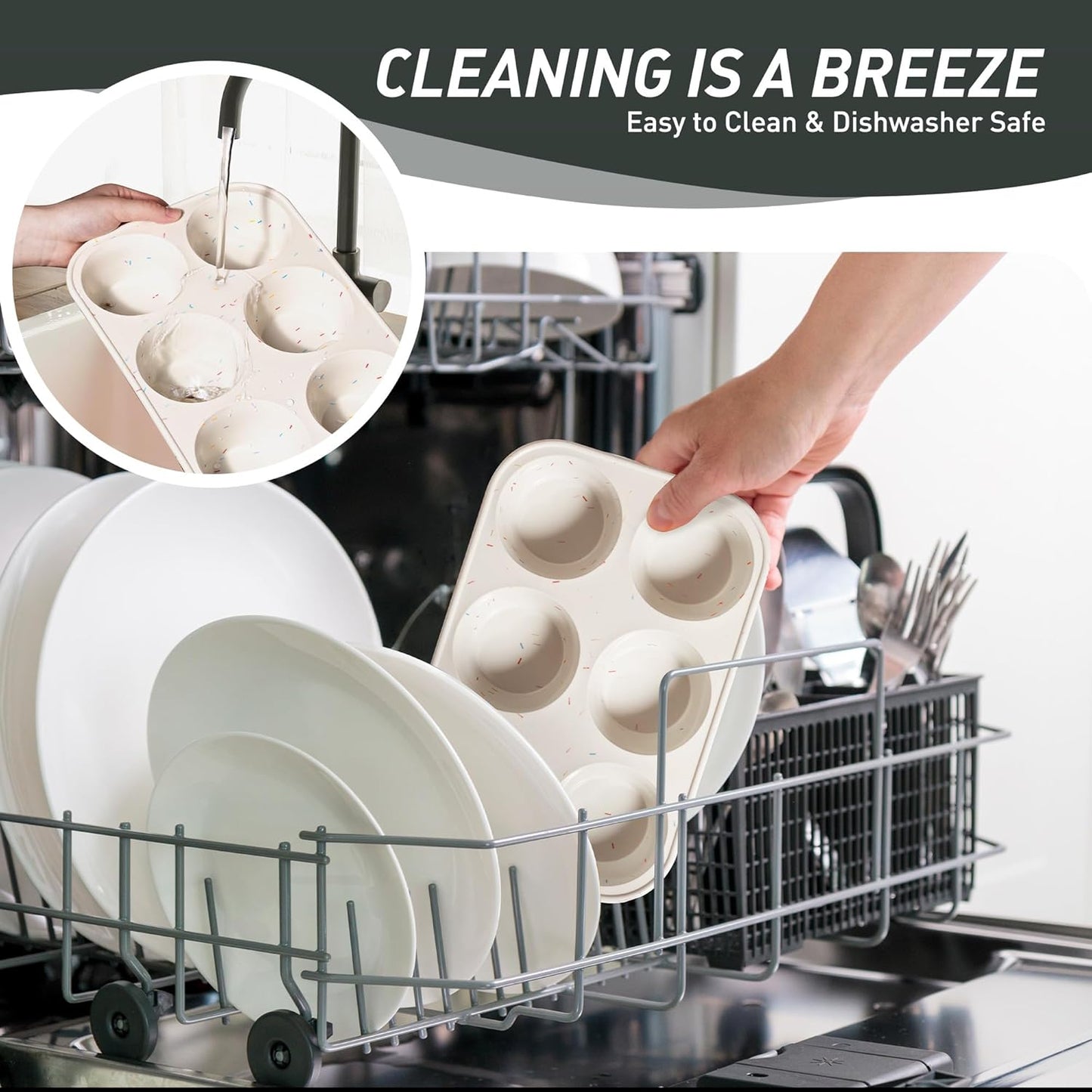 2 Pack 6 Cups Silicone Mini Muffin Pan with Metal Reinforced Frame Silicone Molds Cupcake Cake Baking Pans Cookie Baking Chocoflan Cupcake Mold Cake Molds Kitchen Baking Mom Gift Home Essentials