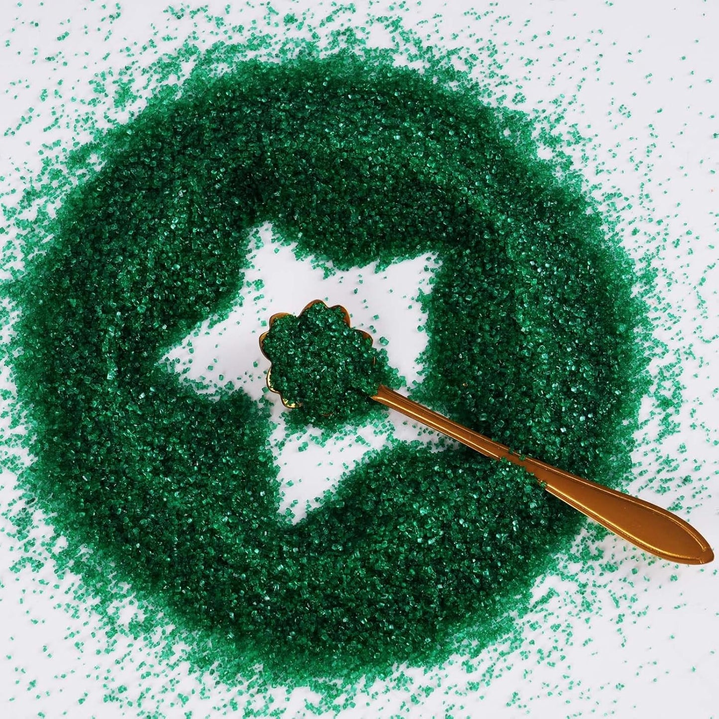 Kasvan Sanding Sugar Sprinkles - Edible Sugar Crystals, Baking Cake Decorations, Ice Cream Toppings cupcake Decorating, Wedding Party Chirstmas Supplies, 85g/3.2oz (Dark Green)