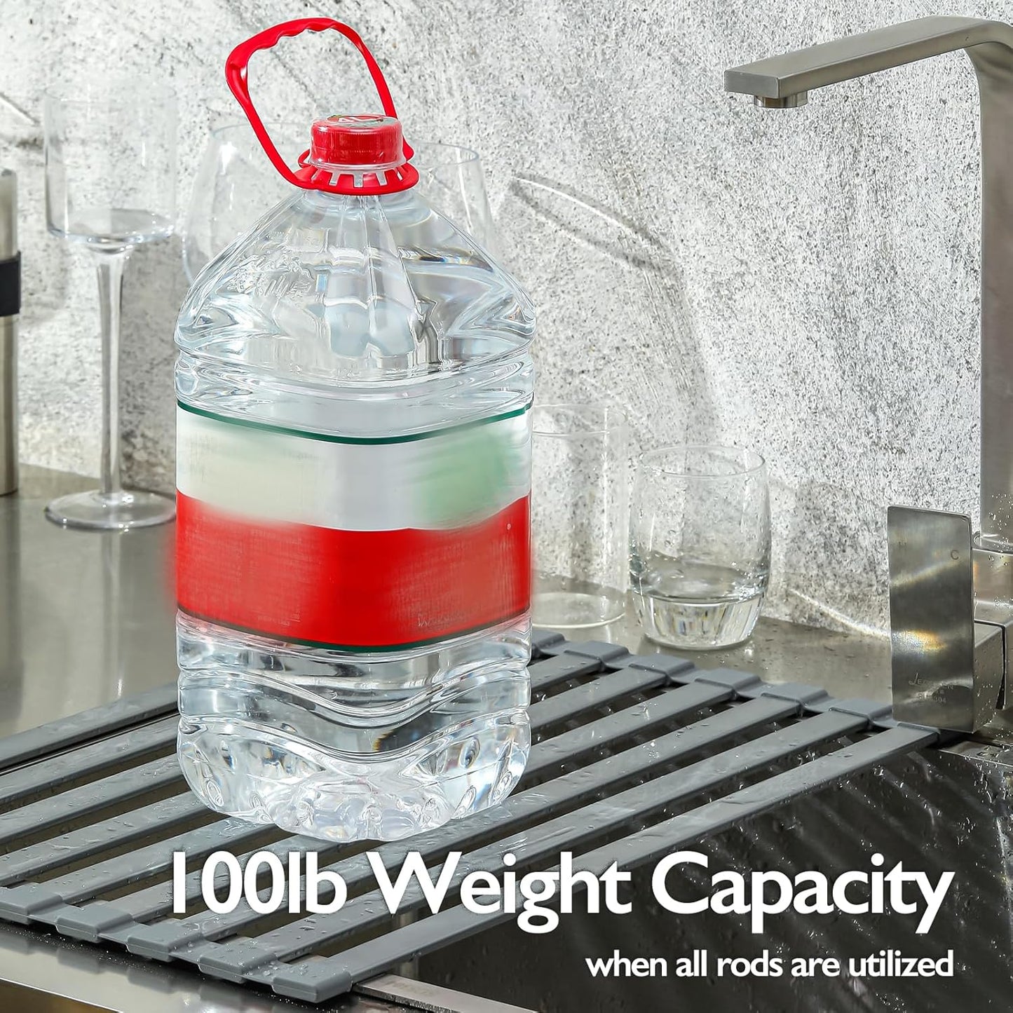 Mistifi Large Rollable Dish Drying Rack,Over The Sink Drying Rack Sink Cover Kitchen Sink Accessories Kitchen Rolling up alluminum Drainer, Foldable,Rollable(Black 17.9'')