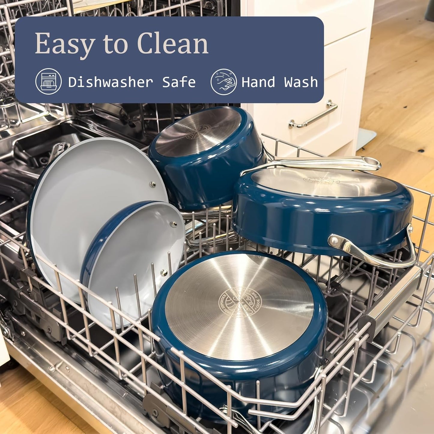 Nonstick Ceramic Frying Pan 8 Inch for Induction Cooktop - Non Toxic, PTFE/PFOA/PFAS Free, Oven & Dishwasher Safe up to 500ยฐF - Non Stick Egg Skillet with Stay-Cool Handle - Caribbean Blue