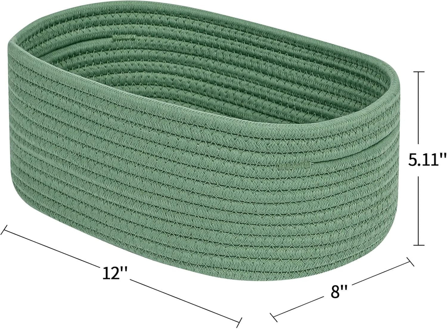 CubesLand Cube Shelf Closet Storage Baskets Bins Set 2,Woven Basket for Organizing/Storage,Long-lasting &Skin-friendly Toy Storage Basket Bin,Stylish Room Decor Basket,Cotton Rope Basket Green