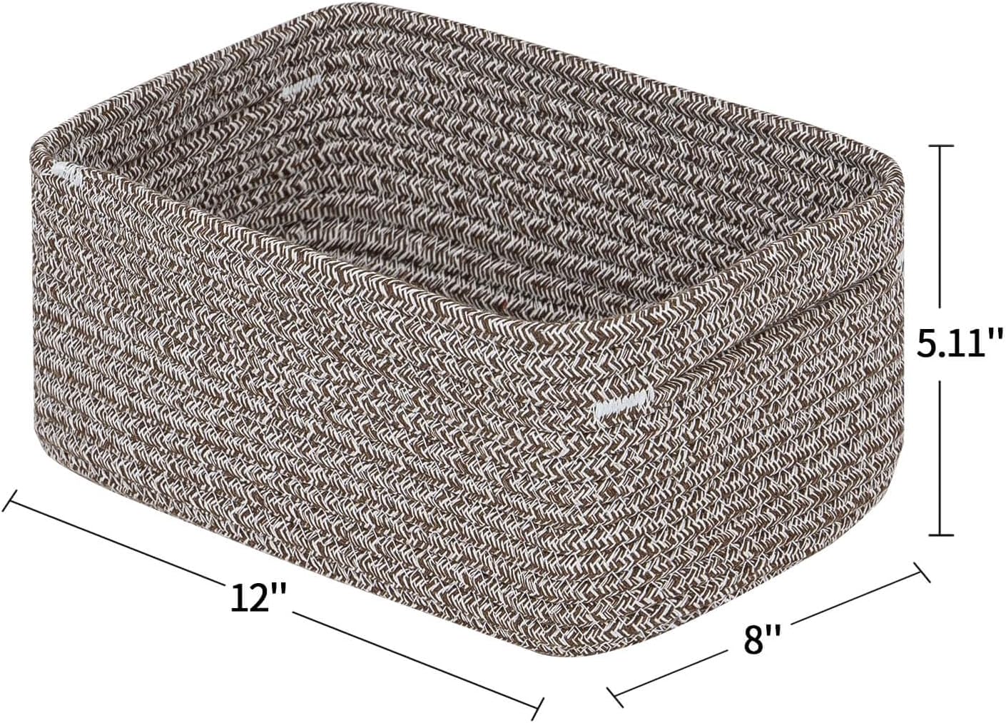 CubesLand Woven Basket for Organizing/Storage,Cube Shelf Closet Storage Baskets Bins,Long-lasting Toy Storage Basket,Stylish Room Decor Basket,Rope Basket,Mixed Dark Brown Basket for Shelves