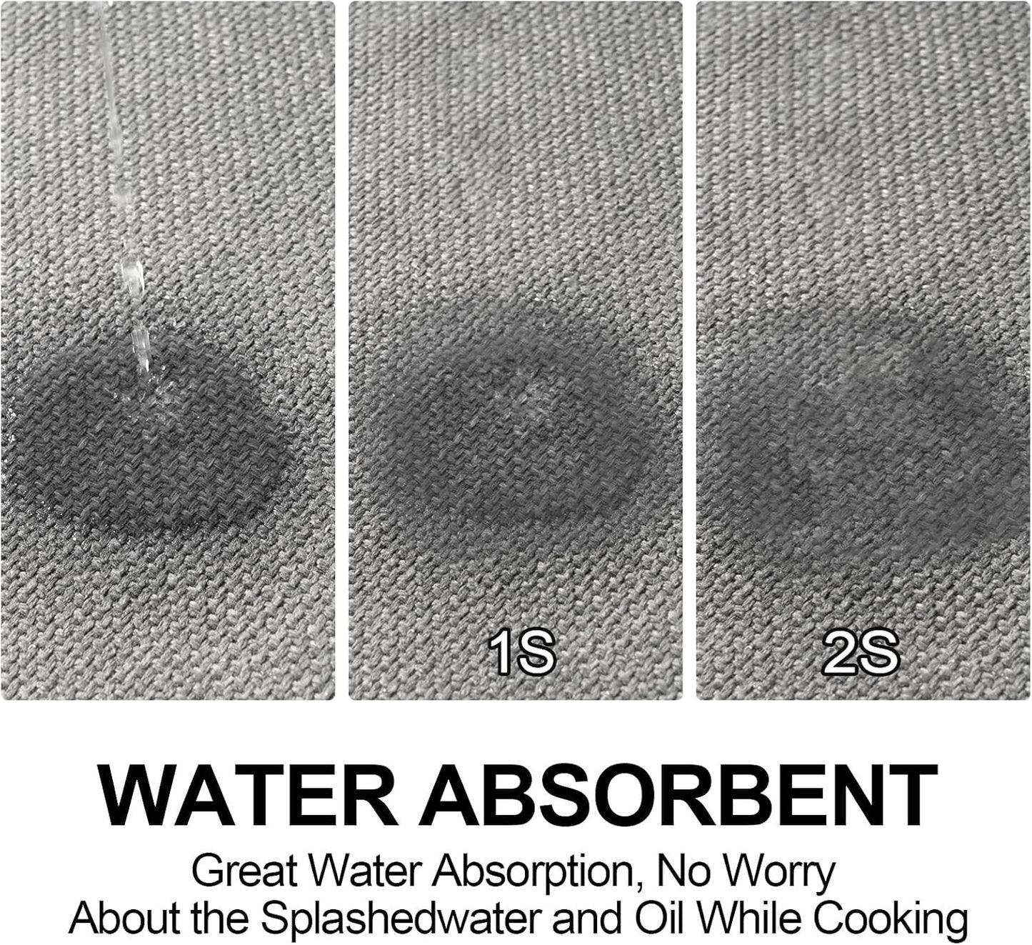 Kitchen Mat Set of 2 PCS, Cushioned Non Slip Rugs for Kitchen Floor, Absorbent Runner Comfort Standing Mats Washable for Kitchen, Office, Home (Grey, 17.3"x47"+17.3"x30")