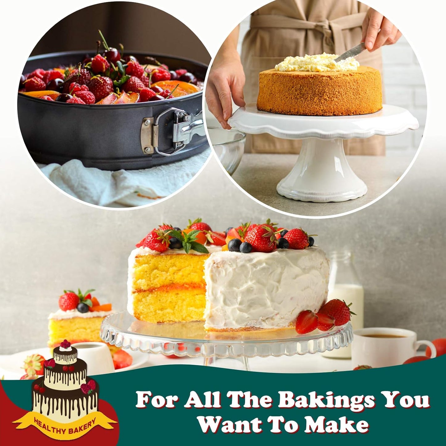 Hiware 6 Inch Non-stick Springform Pan with Removable Bottom - Leakproof Cheesecake Pan, Compatible with 3 Qt Instant Pot