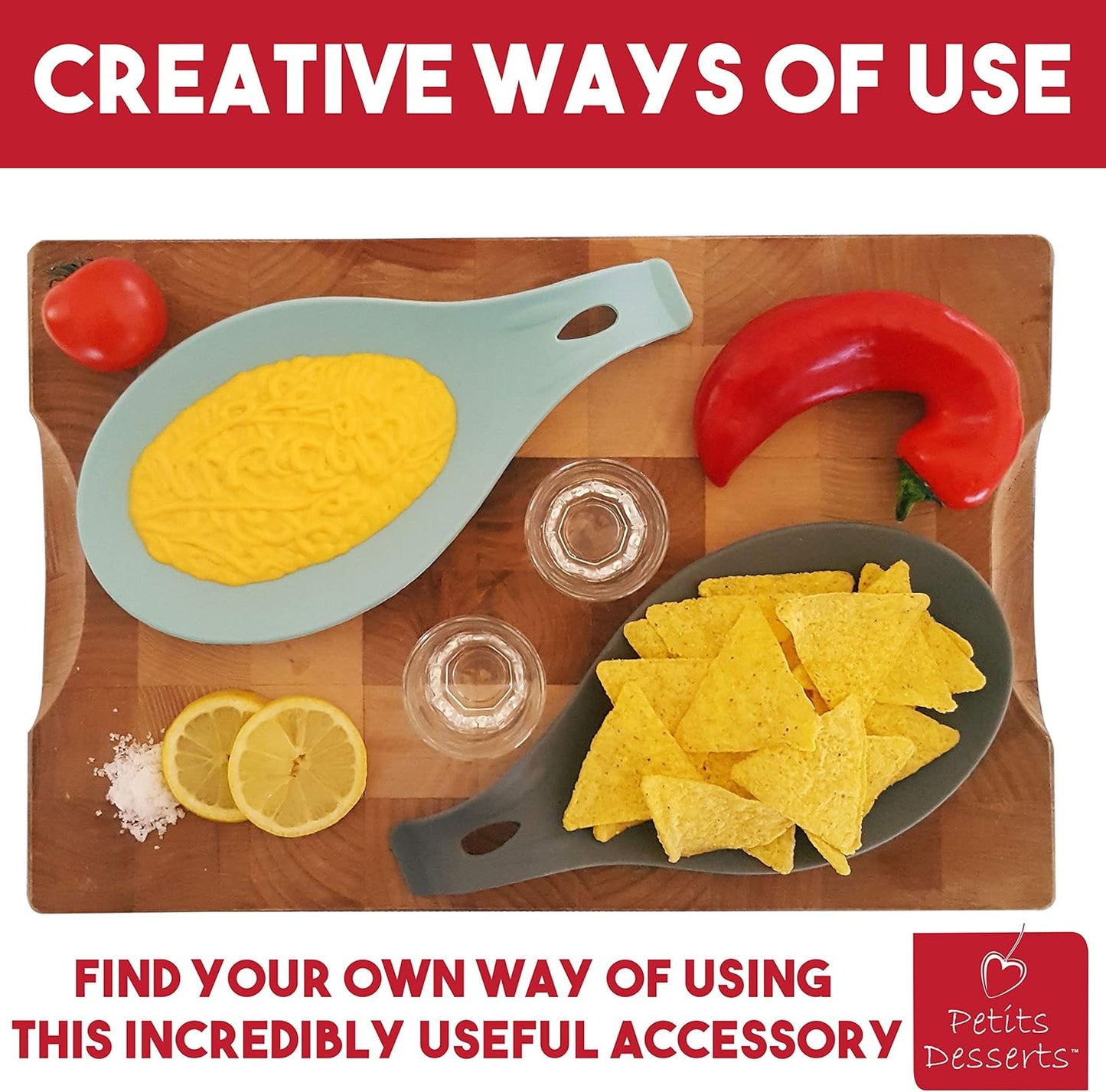 Silicone Spoon Rest for Stove Top, 1 Piece - HEAT RESISTANT, EASY TO CLEAN Kitchen Spoon Rest for Kitchen Counter, Holds XL Utensils, Safe on GLASS & INDUCTION Cooktops, DOESN’T BREAK if Dropped