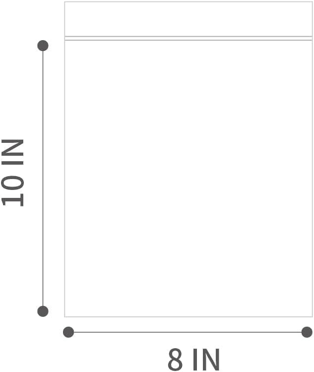 8" X 10" (100 Bags) 2 Mil Clear Reclosable Zip Plastic Poly Bags, Quart with Resealable Lock Seal Zipper