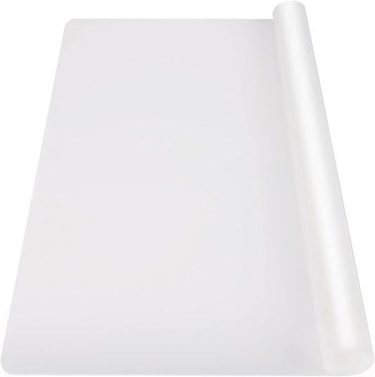 Ewen 39.4x23.5in 2mm Extra Large Silicone Mat, Thick Heat Resistant Placemat Silicone Mats for Kitchen Counter, Bar Workbench Table Protector Cover Pad for Air Fryer Coffee Maker Stove Translucent
