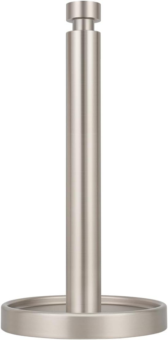 Ivilon Paper Towel Roll Stand - Steady and Easy Tear - Fits All Paper Towel Rolls - Brushed Nickel