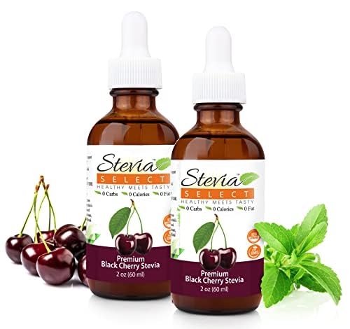 Stevia Select Black Cherry Pure Stevia Liquid - Zero Calorie Sweetener - All Natural Liquid Stevia Extract Flavor Drops - Keto All - Natural sweetener - Keto Sweetener 2 Oz (2 Pack)