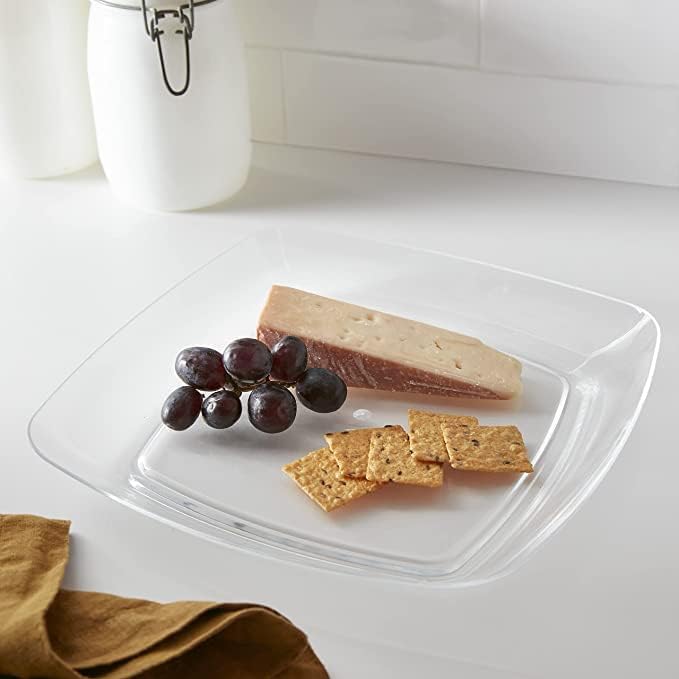 Huang Acrylic Large Square Plate | Dish For Dinning, Serving, Hosting | Durable Construction, Easy to Clean Premium Acrylic