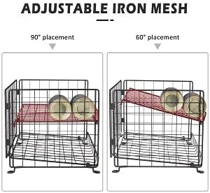 JKsmart Adjustable Can Rack Organizer, Stackable Can Storage for Kitchen Pantry Cabinet, 2-Tier Can Holders for Food, Multifunctional Can Dispenser for Snacks Soda-3 Pack