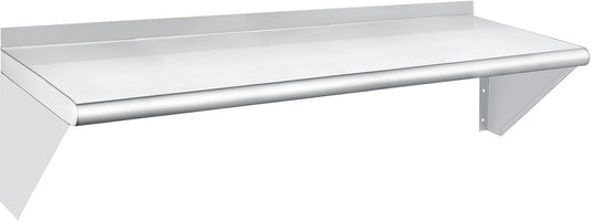 HARDURA Stainless Steel Shelf 14" x 48", 310lb Commercial Shelves Wall Mount Metal Shelving with Backsplash and Brackets for Kitchen, Restaurant, Laundry Room and Home