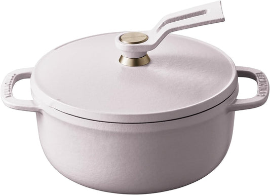 Vermicular Oven Pot 2.0 | Lightweight Enameled Cast Iron Pot | 14cm (1 Qt) | Non-Toxic | Induction-compatible | Dutch Oven | Made in Japan | Matte Himalayan Pink
