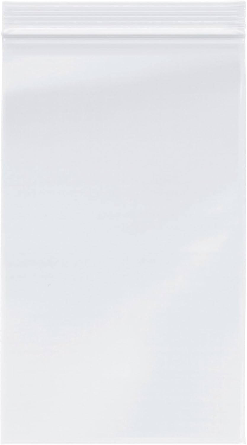 Plymor 6" x 10" (Pack of 100), 4 Mil Heavy Duty Zipper Reclosable Plastic Bags
