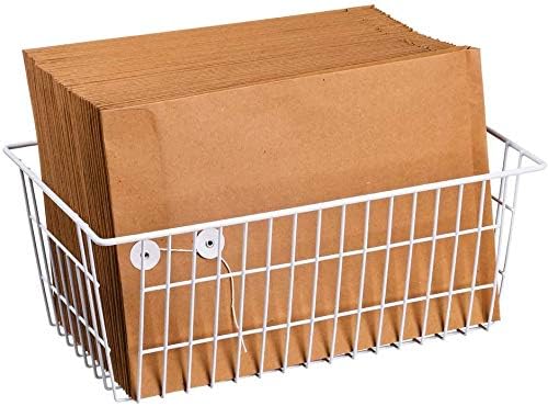 slideep Farmhouse Freezer Baskets Organizer Storage Bins Large Organizer Baskets for Storage, Office, Bathroom, Pantry Organization Storage Bins Rack with Handles 6 Pack
