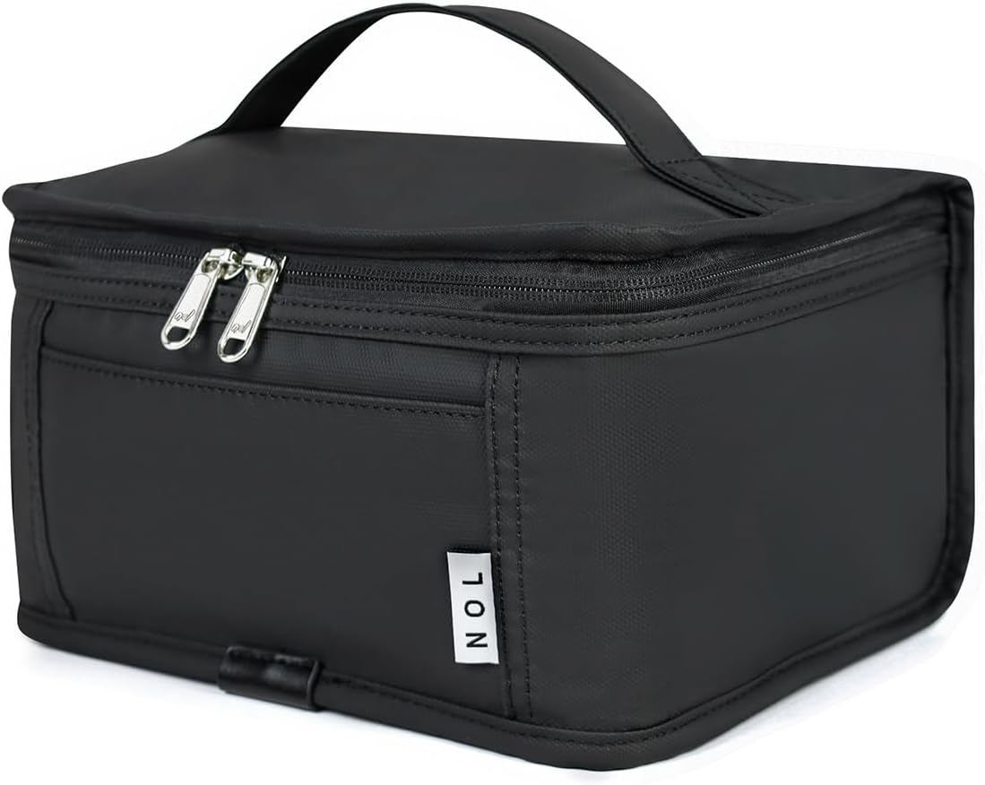 NOL Natural Organic Lifestyle Small Lunch Bag Mini Lunch Box Insulated Lunch Bag for Men/Women Leakproof Cooler Tote Bag Lightweight Nylon Waterproof Lunch Box For Work, Black